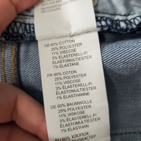 True Nation by DXL Big & Tall Athletic Fit Destroyed 10" Denim Shorts 54 Waist - Picture 8 of 9